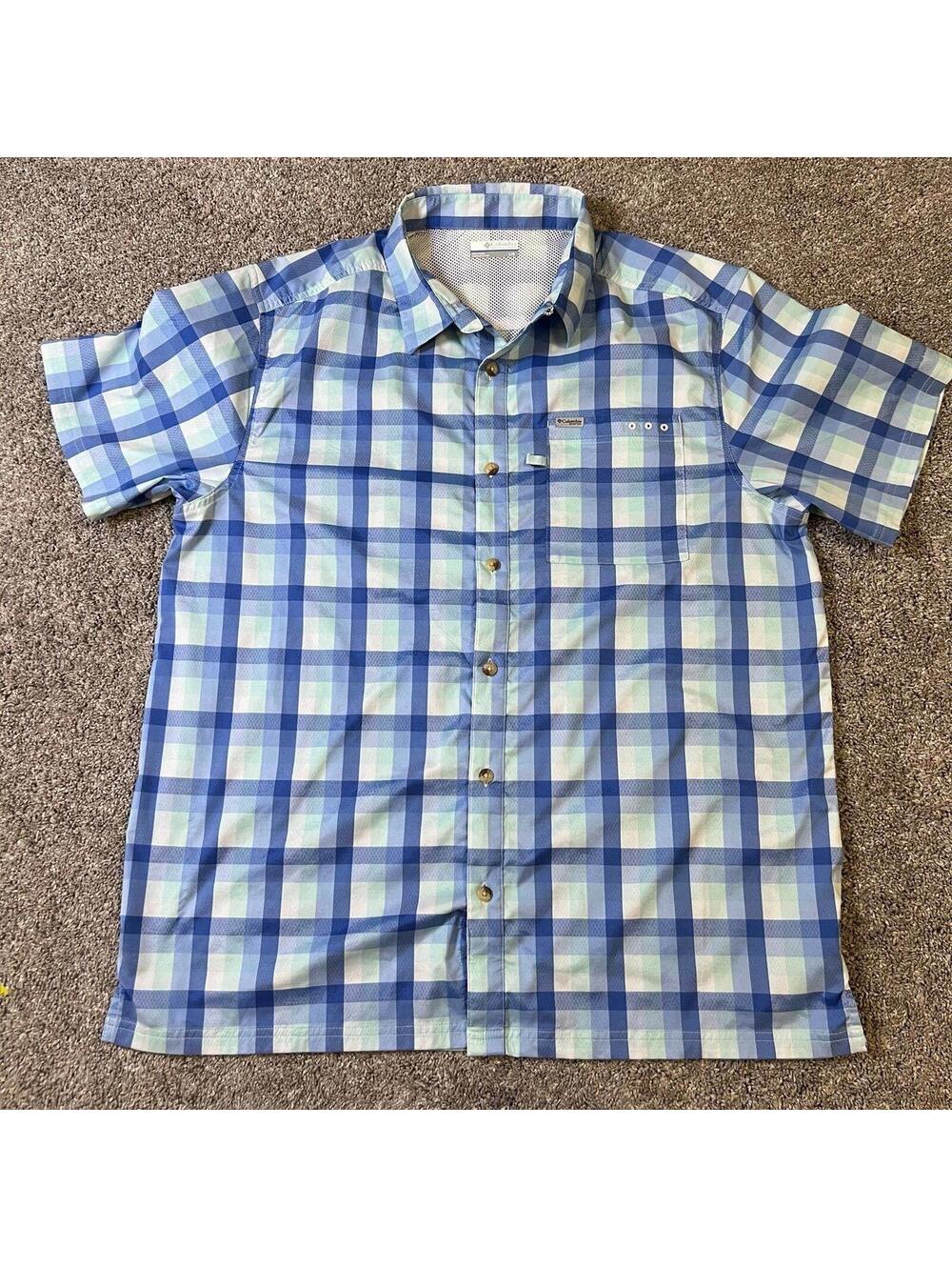 Columbia Men's PFG Short Sleeve Button Up Shirt size Large